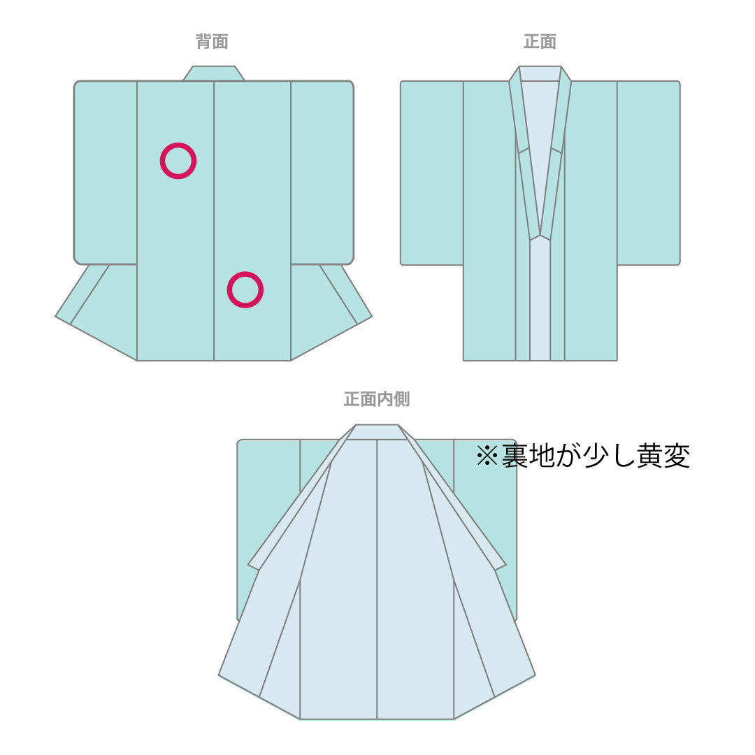 Homongi, pure silk, lined, length 162.5cm, sleeve length 65cm, leaf color on the back, landscape pattern, A rank, green, 1112005853419