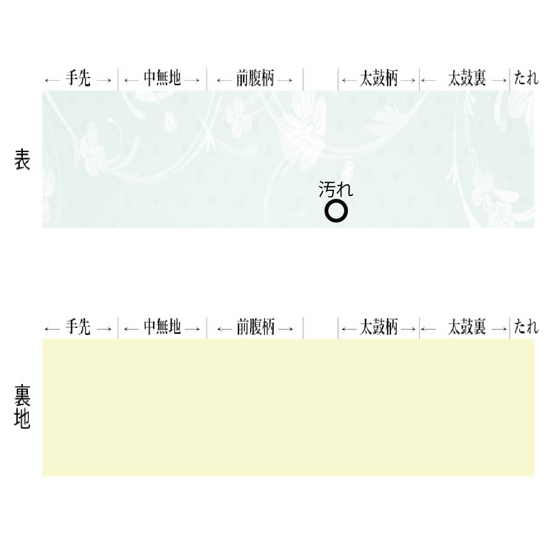 名古屋帯 浅滅紫色(あさきけしむらさきいろ) ちりめん地 染め帯 果物 帯丈372cm 正絹 Aランク ポイント柄 カジュアル 紫系 1124007473320 名古屋仕立て