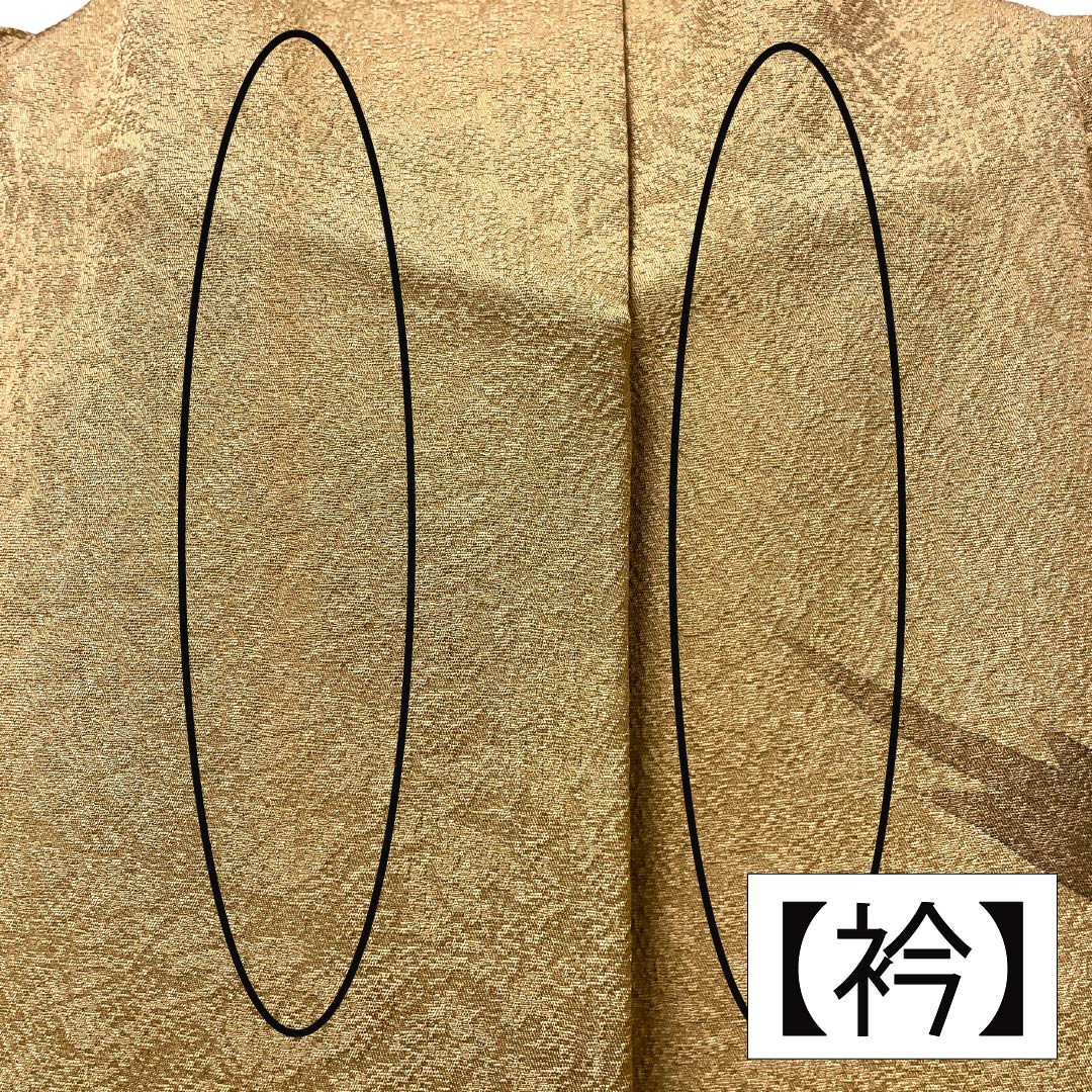 Visiting Kimono, Pure Silk, Grade A, Lined, Length 164.5cm, Sleeve Length 63cm, Light Fallen Leaf Green (Usukuchibaiiro) with Abstract Pattern, Beige, Product Number: 1112007463425