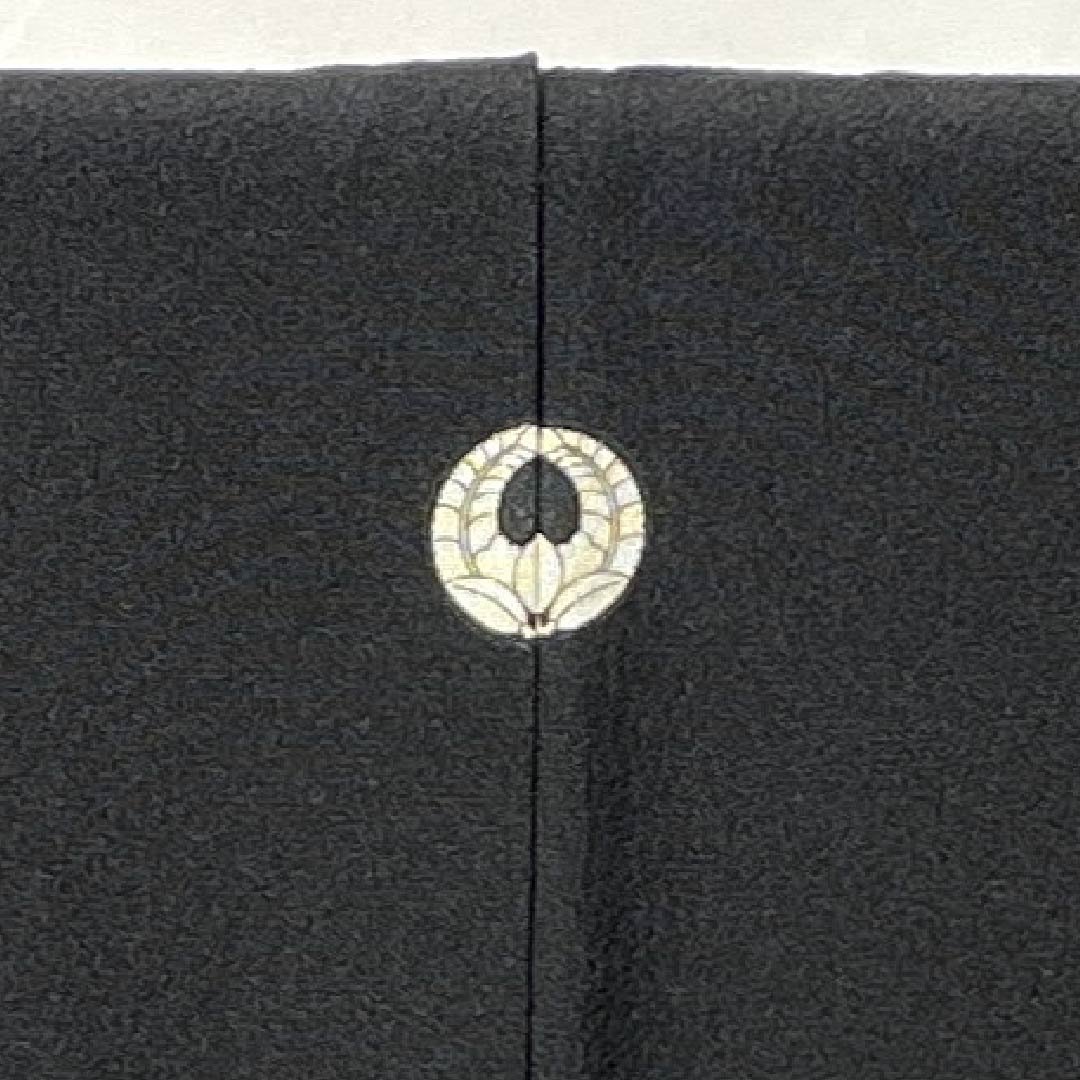 黒留袖 正絹 Aランク 身丈158.5cm 裄丈64cm 袷 金彩 五つ紋 上り藤 束ね熨斗 五つ紋 黒系 1111002043310