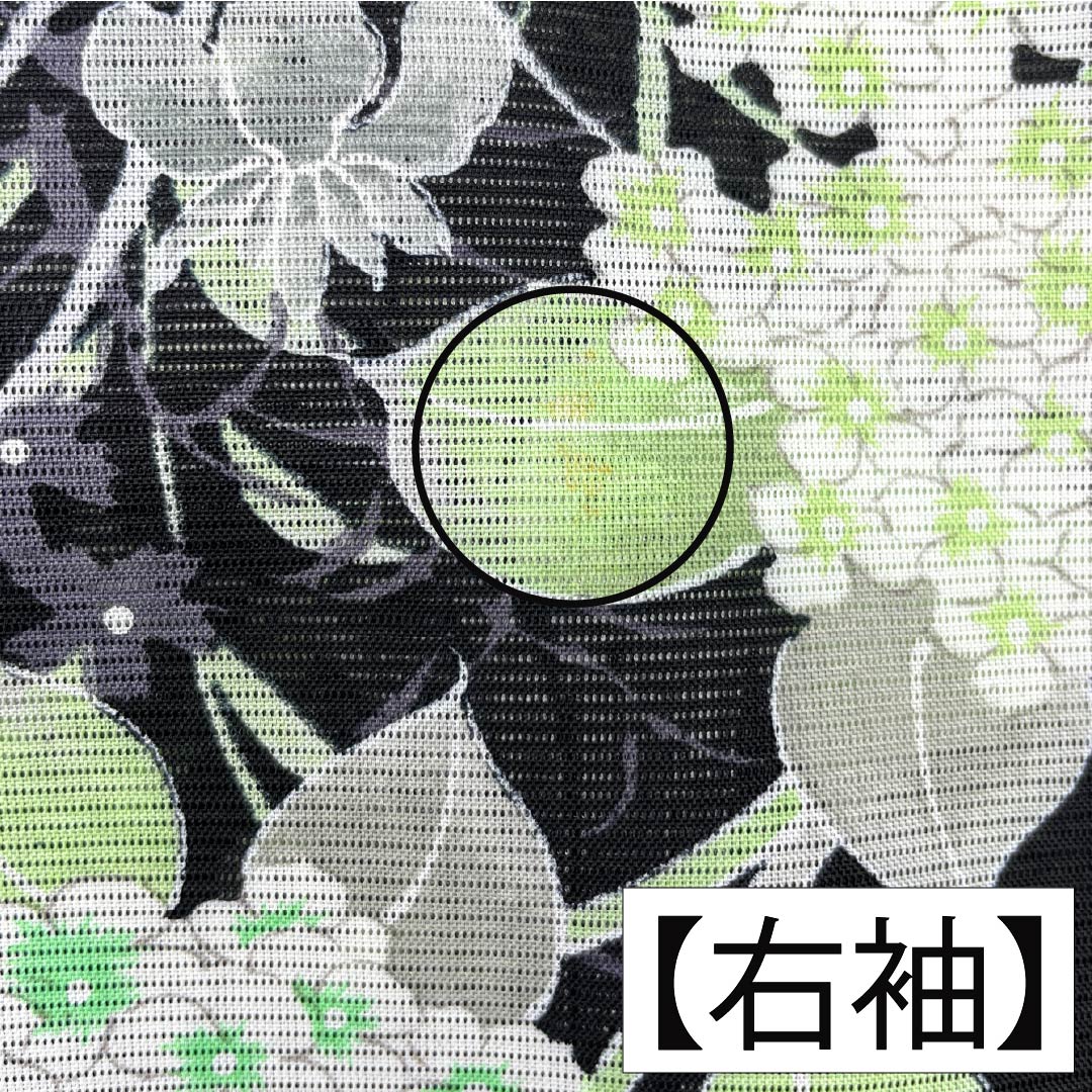 Summer kimono, polyester, small pattern, length 167cm, sleeve length 63.5cm, hydrangea, iris, washable kimono, silk, A rank, black, 1132002283510