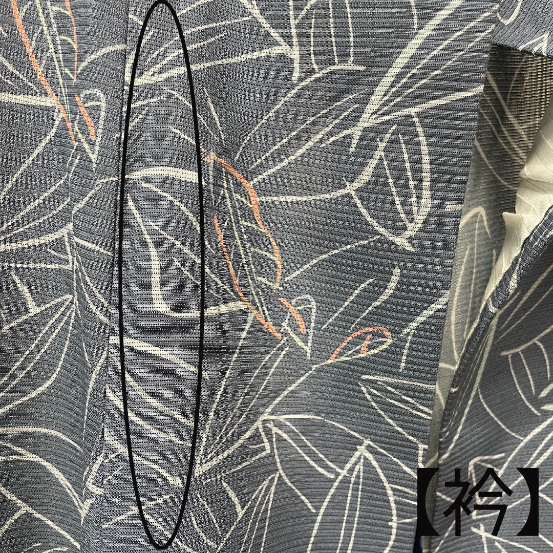 Summer pure silk komon kimono, length 146cm, sleeve length 66.5cm, Minato gray, abstract pattern, silk, A rank, gray, 1132000813122