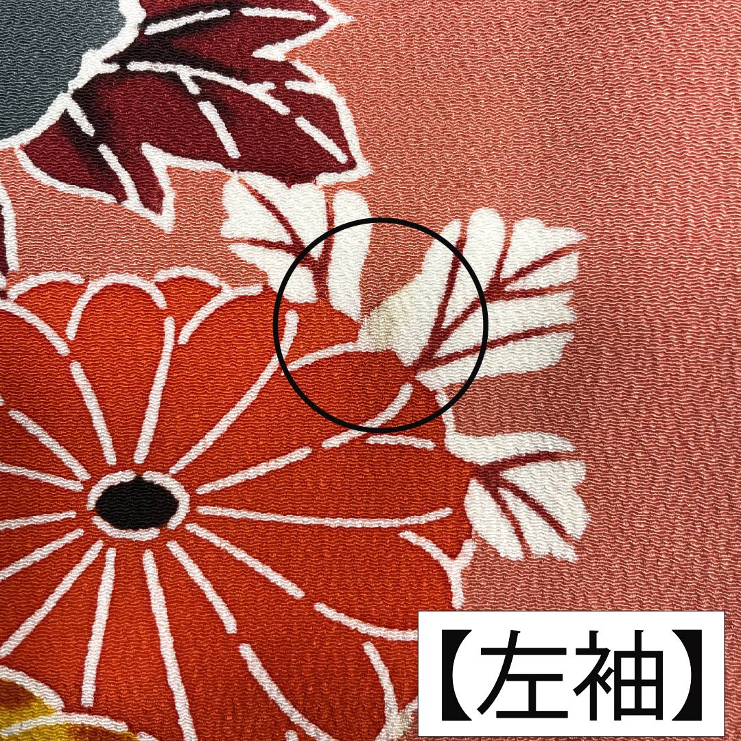 振袖 正絹 Sランク 身丈165.5cm 裄丈67cm 袷 中紅色(なかべにいろ) 京紅型 吉祥文様 ちりめん地 ピンク系 1113002472513