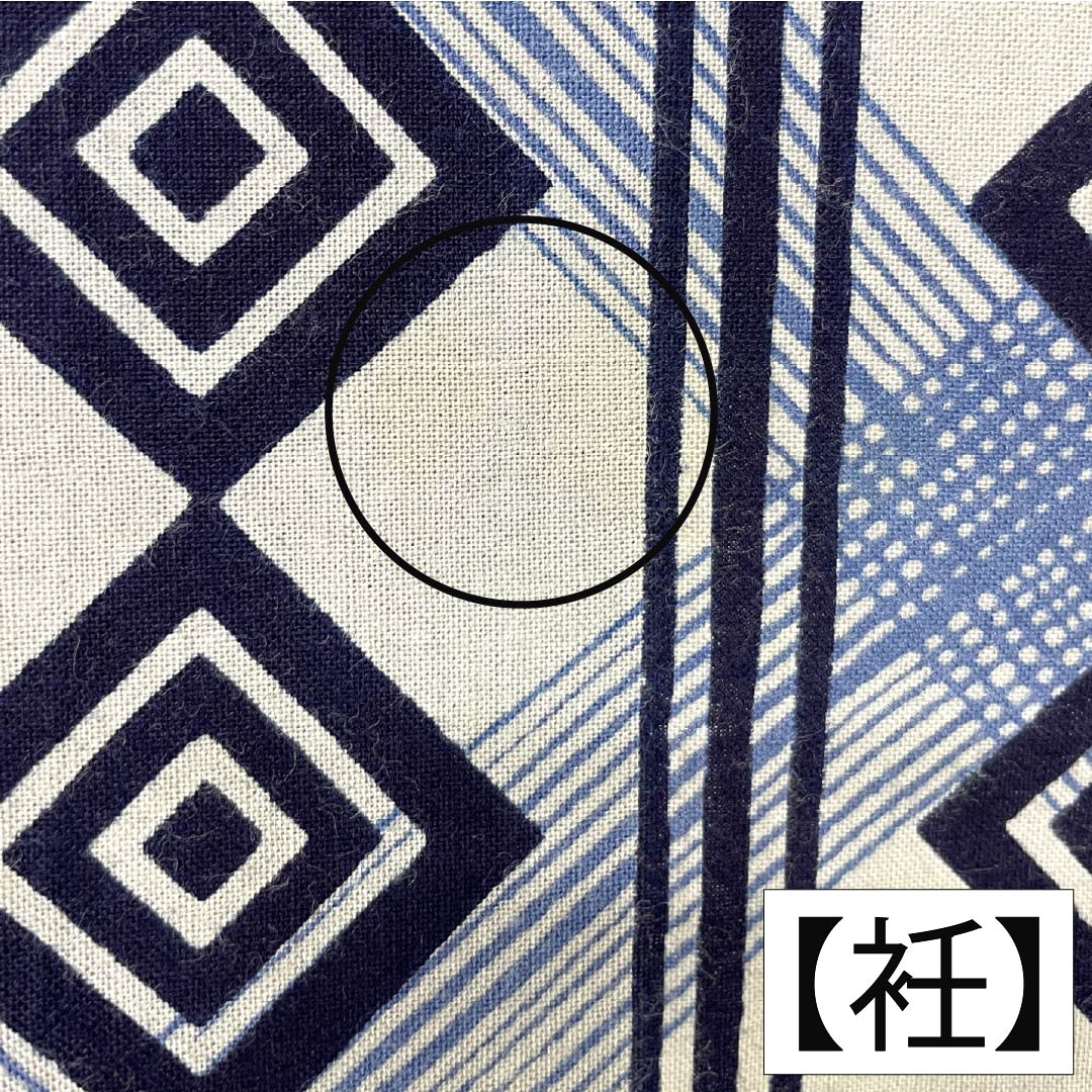 メンズ浴衣 木綿 身丈139cm 裄丈72.5cm Aランク 単衣 グレー系 錫色(すずいろ) 隈取 三升格子 1118005903122