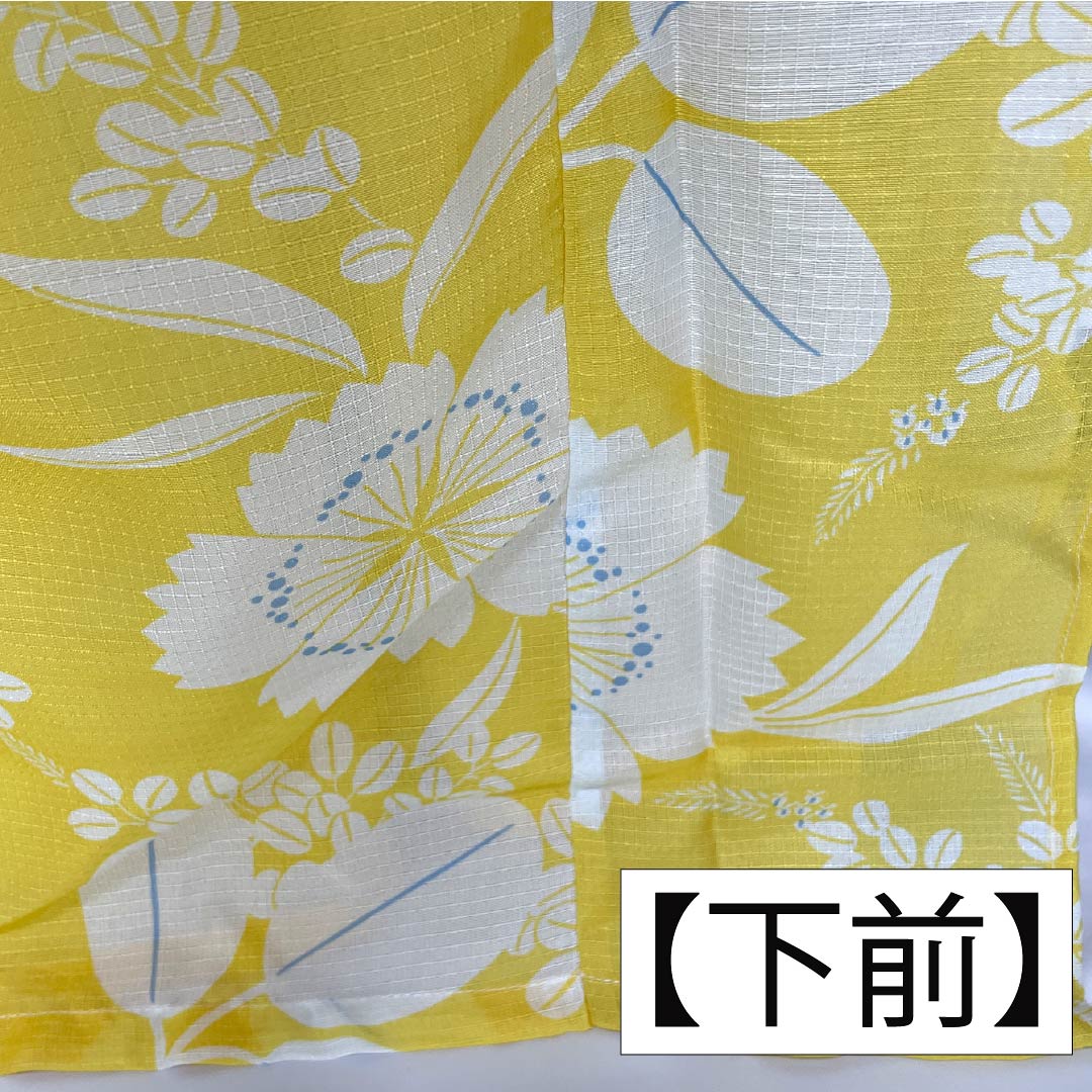 (新品未使用品) 浴衣 ポリエステル 身丈167.5cm 裄丈65cm NEWランク 単衣 黄系 黄色 花柄 桔梗 萩 1118005741523