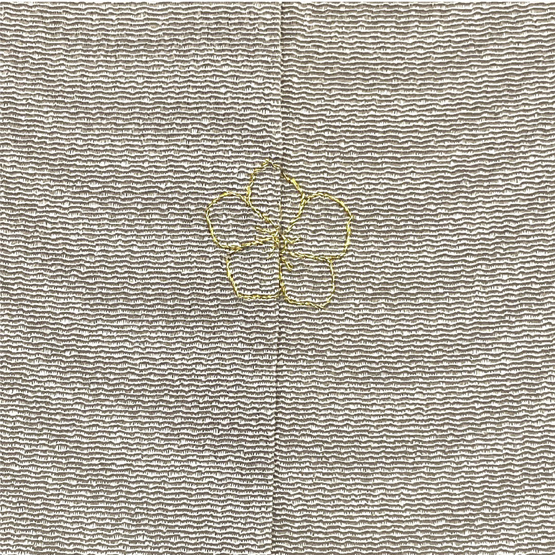 Homongi, lined, length 164.5cm, sleeve length 64cm, embroidery, bellflower crest, pure silk, B rank, gray, 1112001263422