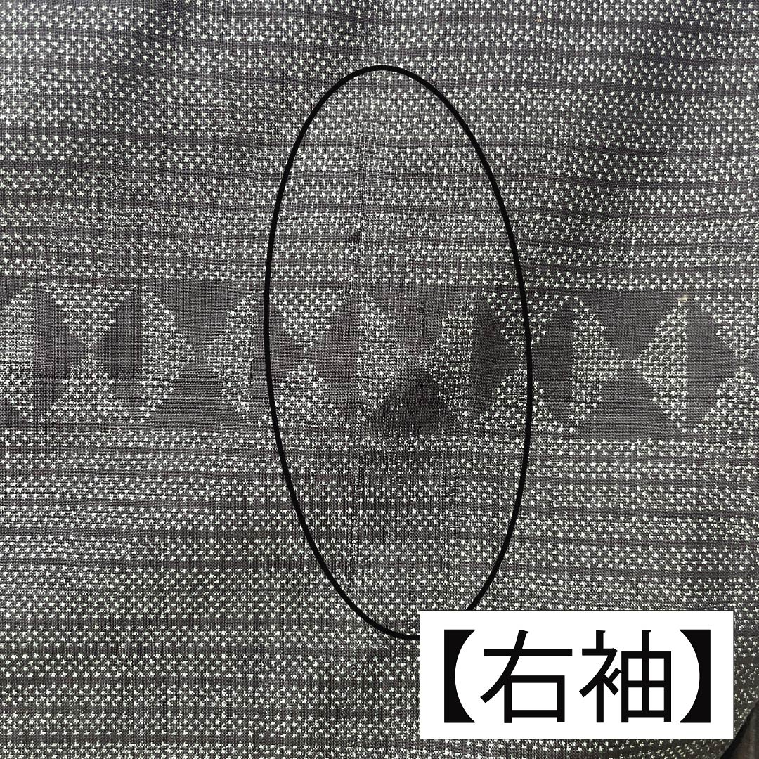 紬 正絹 Bランク 身丈156.5cm 裄丈66cm 島松鼠色(しままつねずいろ) 大島紬 一元絣 7マルキ 袷 緑系 1116004104319
