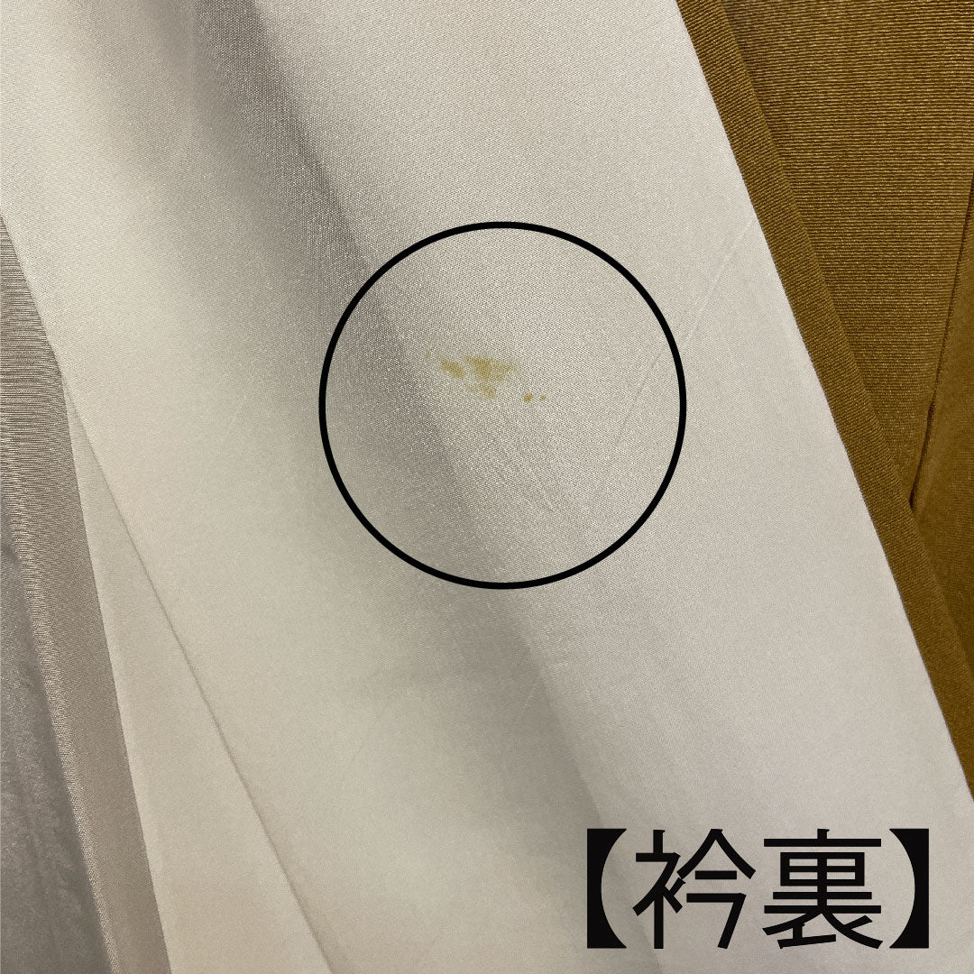 訪問着 袷 身丈159cm 裄丈62cm 汕頭刺繡 相良刺繡 黄土色 正絹 Aランク 黄系 1112001463323