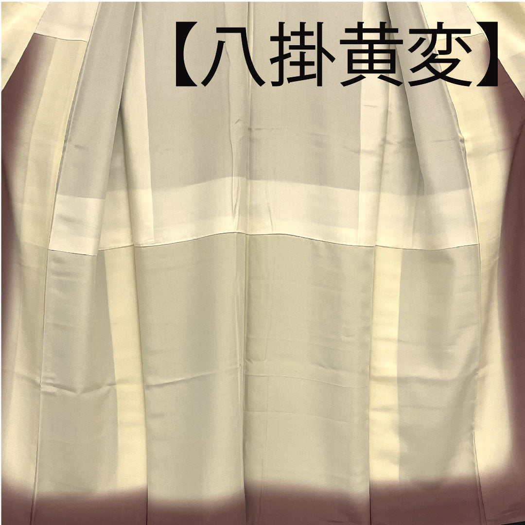 色無地 斉藤三才 ボカシ 身丈160cm 裄丈62cm 袷 正絹 Aランク 紫系 1114000423420