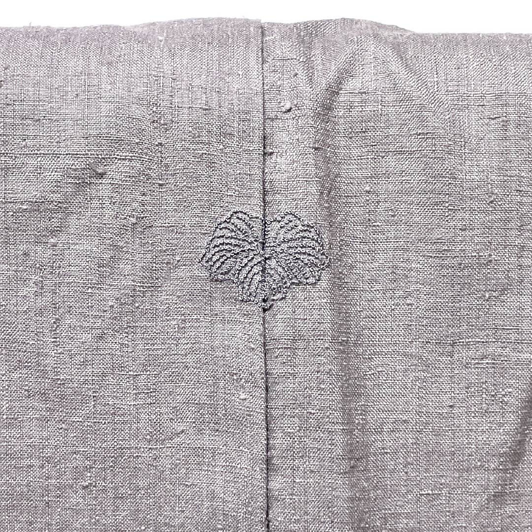 Solid color kimono, pure silk, Rank A, length 155.5cm, sleeve-to-sleeve 63cm, dull purple, one crest (ivy), true silk pongee, lined, purple tones, 1114002673320