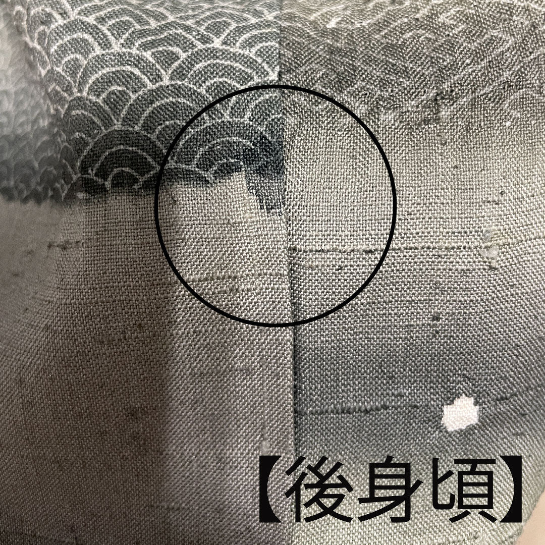 Homongi (formal kimono) Length 156cm Sleeve length 64cm Chigusa gray Tsumugi fabric Shibori Pure silk S rank Green 1112001992319
