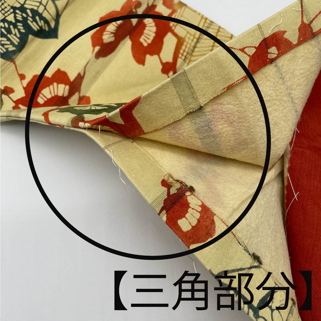 名古屋帯 魚子黄色 紅葉 松竹梅 レトロ 帯丈376cm 正絹 Sランク 六通 カジュアル ベージュ系 1124004742325 名古屋仕立て