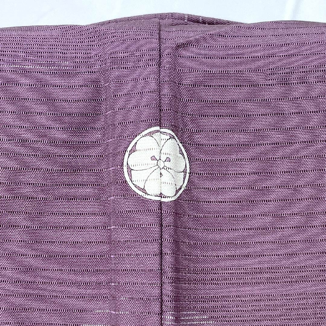 Summer Item Pure Silk Iromuji (Solid Color Kimono) A Rank Length 158.5cm Sleeve-to-Sleeve 65cm Hashitairo (Light Purple) Round with Ken Katabami (Crest) One Crest Kasumi Pattern Ro (Thin Silk) Purple System 1132003853320