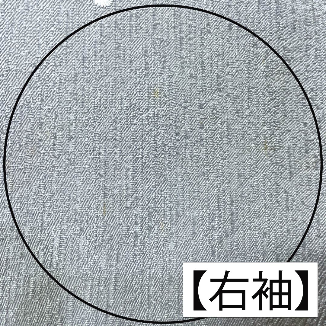 訪問着 正絹 Bランク 袷 身丈168cm 裄丈62cm 白銅色(はくどういろ) 蘇州刺繡 草花 流水 しつけ糸付き グレー系 1112007524522