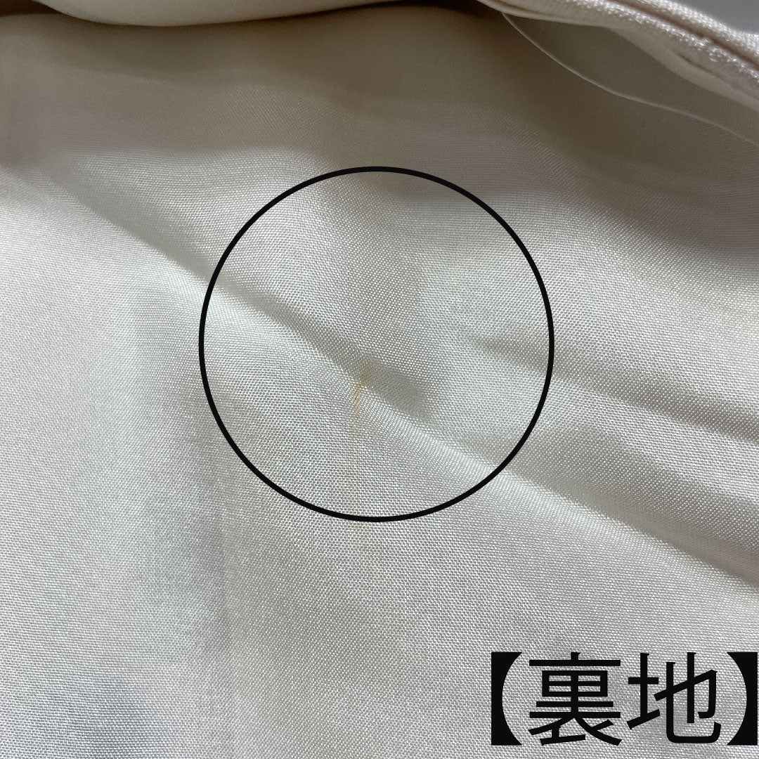 訪問着 正絹 袷 身丈155cm 裄丈65cm 乳白色 紬地 京友禅 草花模様 Sランク クリーム系 1112003082315
