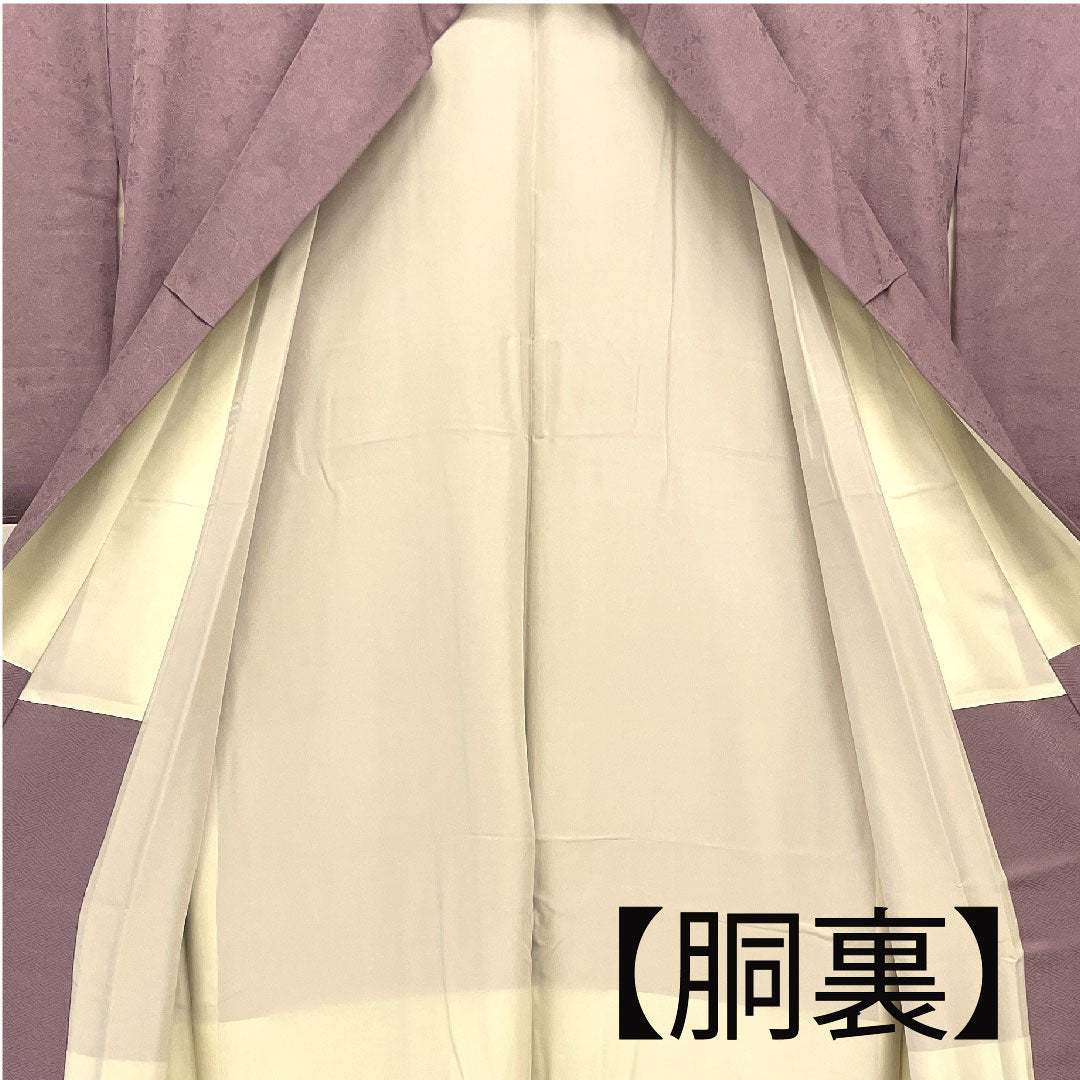 Plain color, floral and bird pattern, circle with crocodile pattern, length 160cm, sleeve length 65cm, lined, pure silk, S rank, purple, 1114000212320