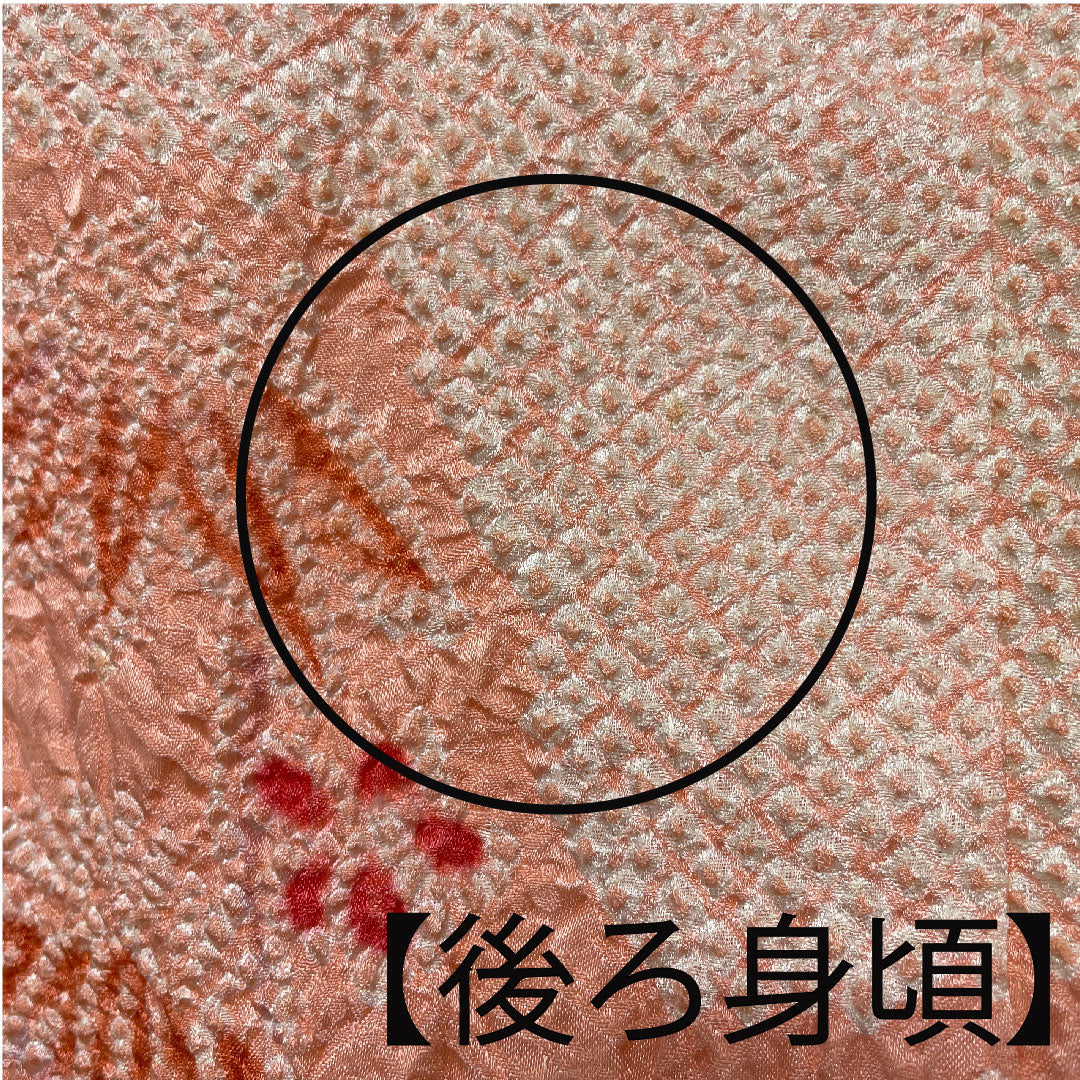 羽織 正絹 身丈79.5cm 裄丈62cm 東雲色 総絞り 笹 Aランク 袷 ピンク系 1117000683913