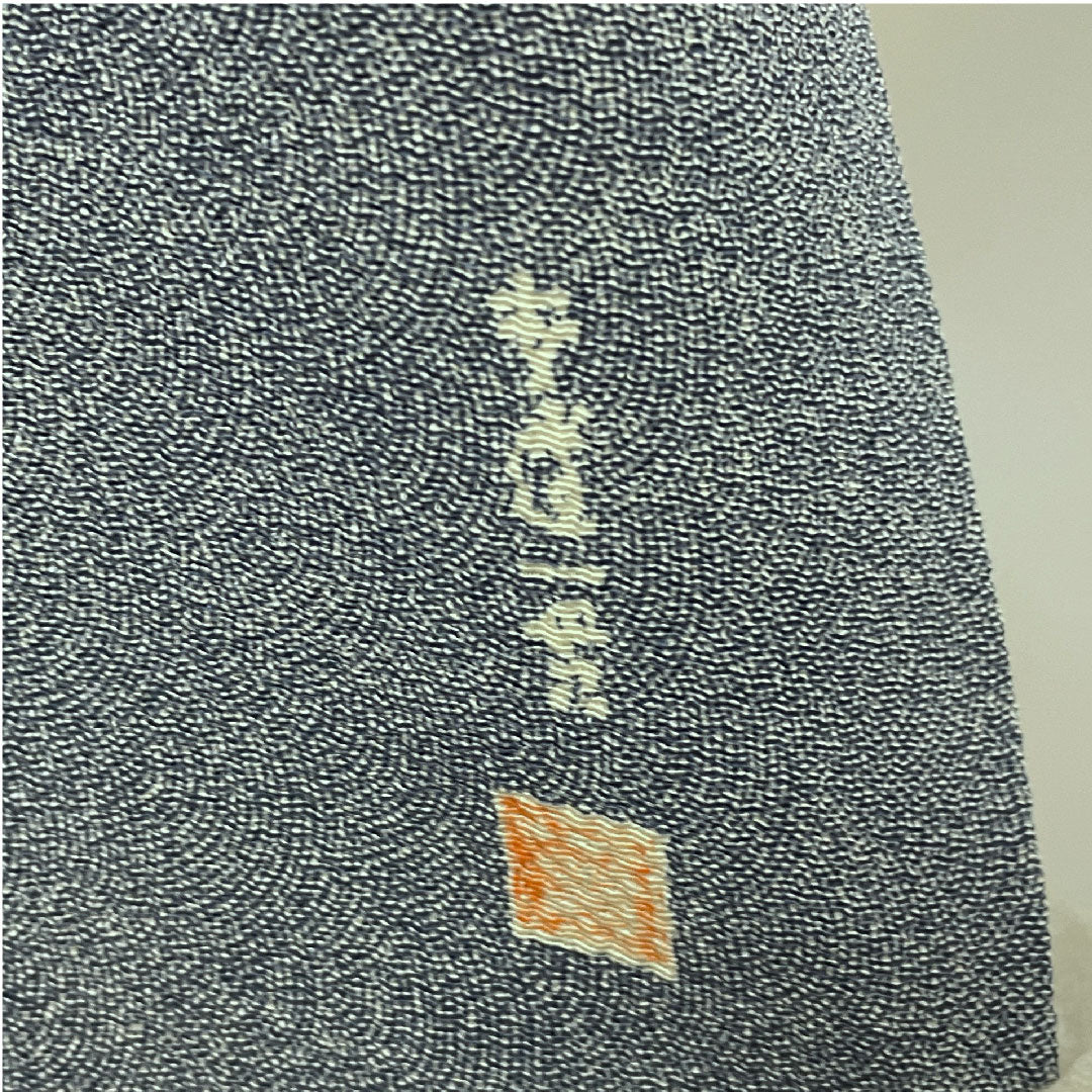 Komon Length 161cm Sleeve length 64cm Awase Edo Komon Kazuo Adachi Shark Butt-matching Three Aoi Silk S Rank Blue 1115001242317