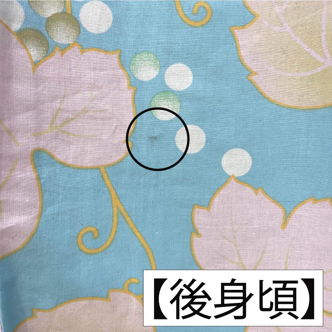 Cotton Yukata, Length 166cm, Sleeve Length 64cm, A Rank, Single Layer, Light Blue, Grape and Ivy Pattern, Product Number: 1118006503524