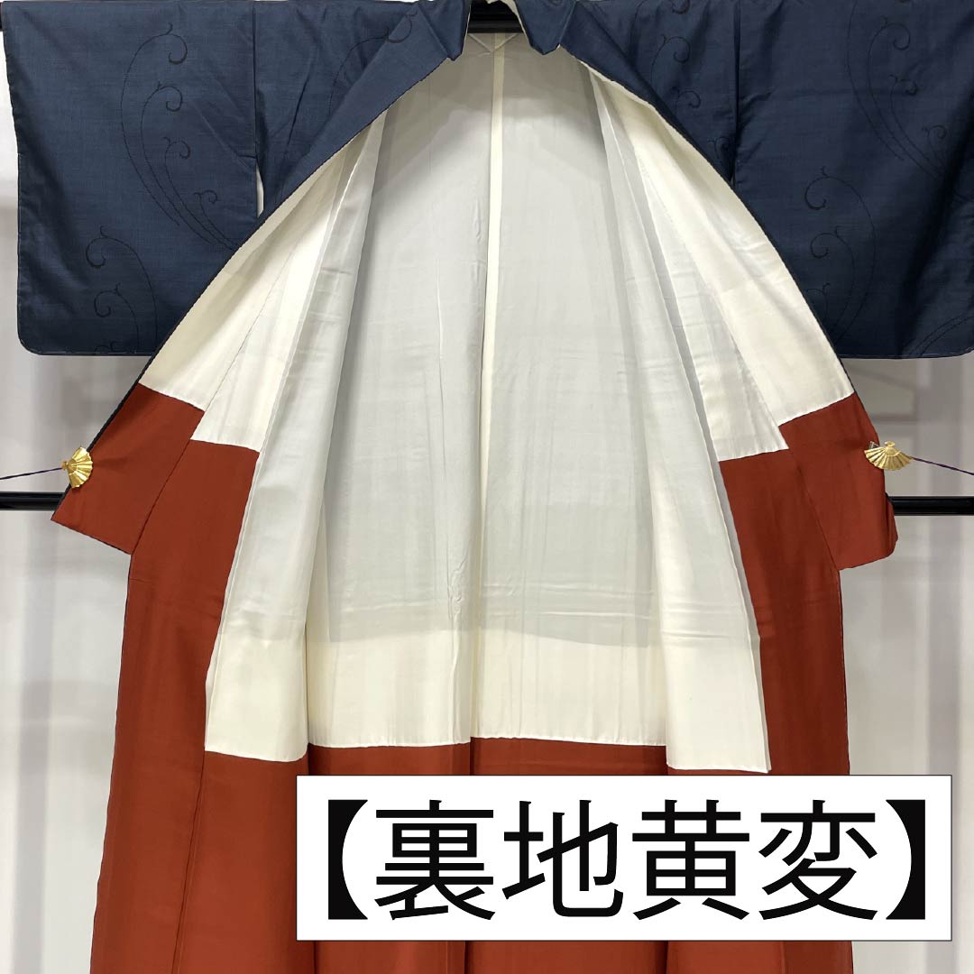 紬 正絹 Sランク 身丈155cm 裄丈63.5cm 鋼色(はがねいろ) 本場大島紬 片ス式 9マルキ 袷 青系 1116004202317