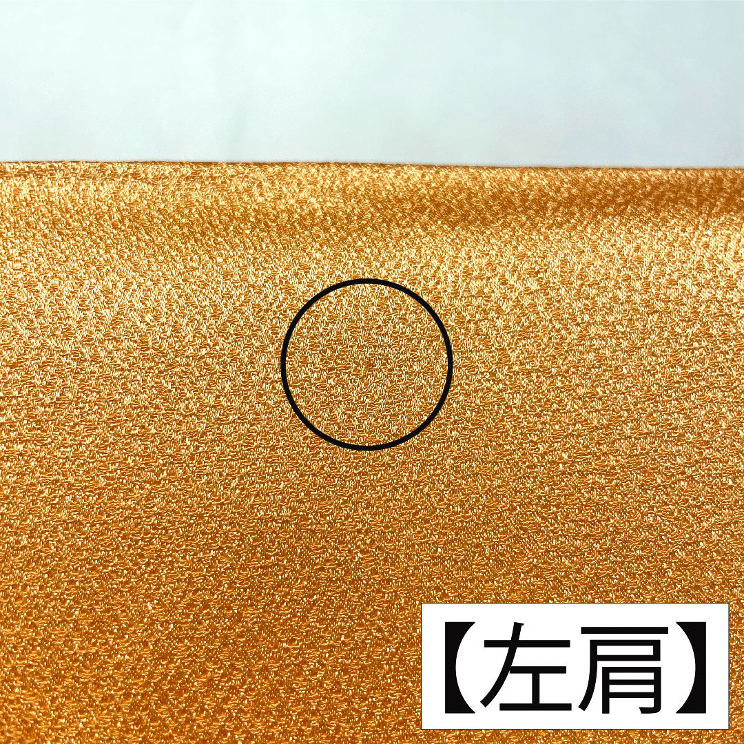 Homongi, pure silk, lined, length 154cm, sleeve length 64cm, vermilion, partially tie-dyed, partially embroidered, chrysanthemum, A rank, orange, 1112005403226