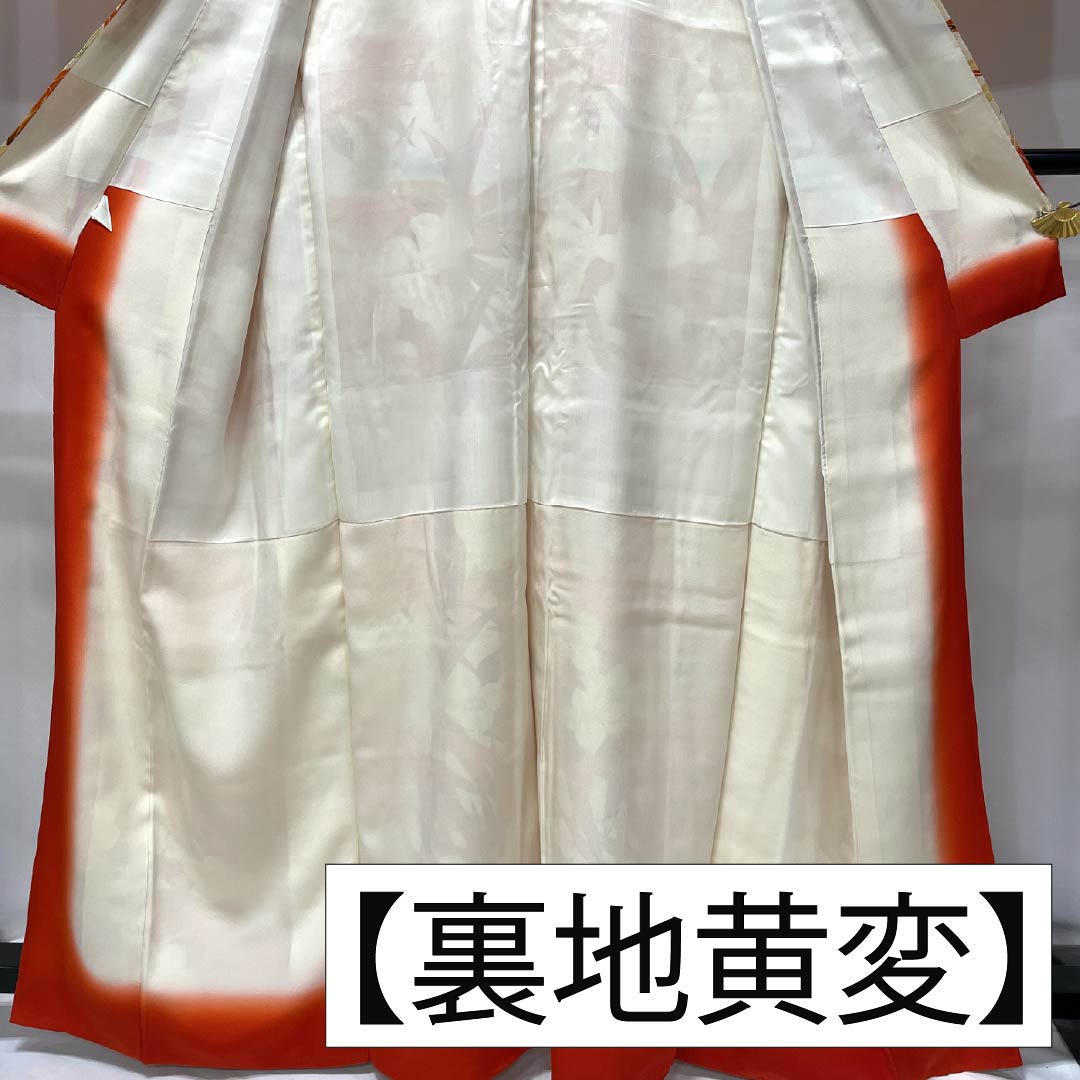 訪問着 正絹 Aランク 袷 身丈164cm 裄丈64.5cm 乳白色(にゅうはくしょく) 京友禅 草花 白系 1112006523411