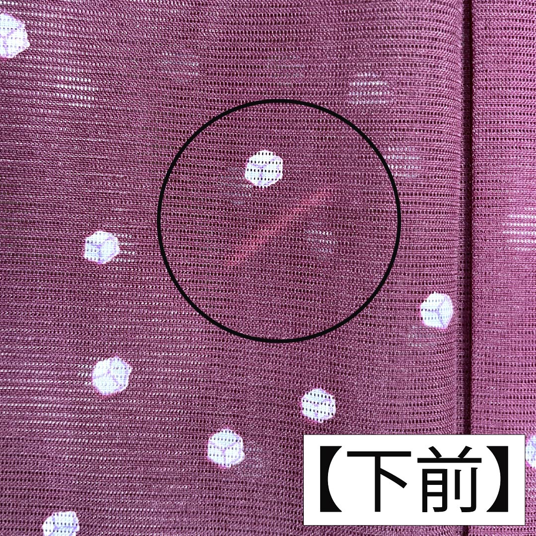Summer Polyester Komon A Rank Length 162cm Sleeve Length 63.5cm Tsubosumire-iro (violet) Block Pattern Washable Kimono Ro Purple Series 1132003343420