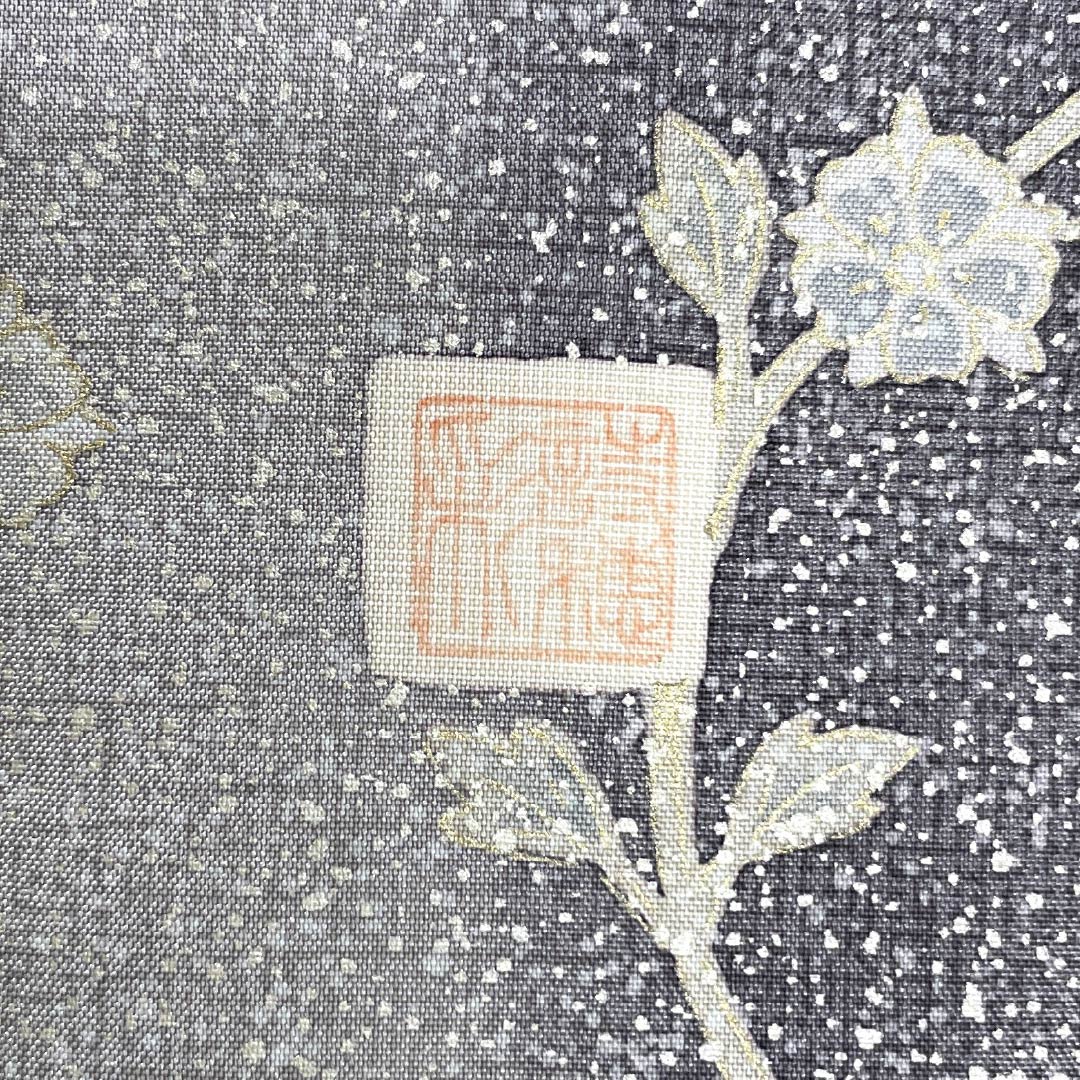 訪問着 正絹 Sランク 袷 身丈164.5cm 裄丈64.5cm 絹鼠色(きぬねずいろ) 蘇州刺繍 汕頭刺繍 抽象模様 グレー系 1112006422422