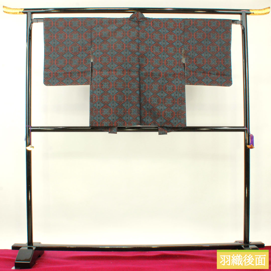 Murayama Oshima, pure silk, length 156.5cm, sleeve length 65cm, ensemble, abstract pattern, basting thread included, unused, S rank, lined, navy blue, 1116003232318