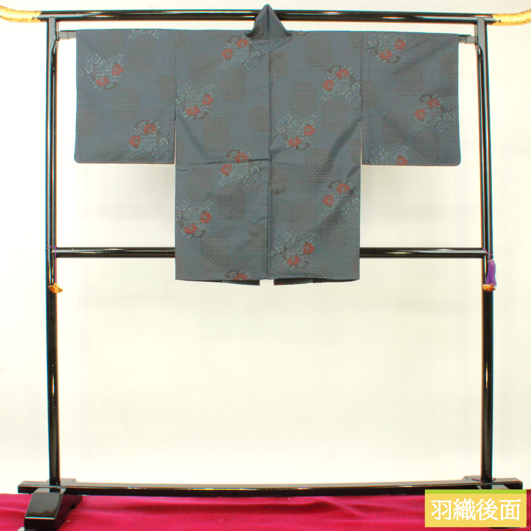 Oshima Tsumugi silk Length 157cm Sleeve length 64.5cm Ensemble S rank Awase Navy 1116003242318