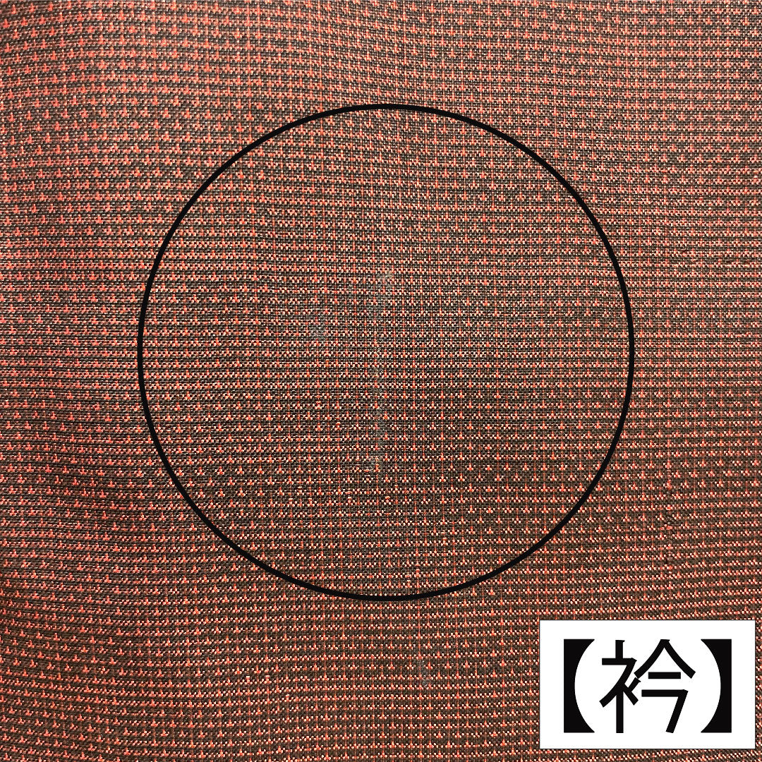 訪問着 正絹 袷 身丈158.5cm 裄丈65cm 生臙脂色(しょうえんじいろ) 大島紬地 紬地 蘇州刺繡 草花模様 Aランク 赤系 1112005493312
