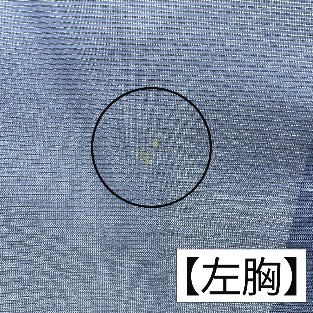 夏物 ポリエステル 色無地 Sランク 身丈162cm 裄丈64.5cm 濃紺色(のうこんいろ) 洗える着物 素無地 絽 紺系 1132003992418