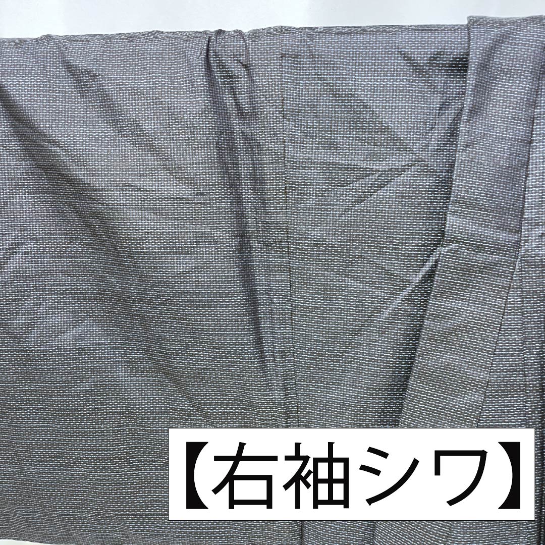 Men's silk S-rank kimono, length 130cm, sleeve length 67cm, betel nut black (Binrou Jiguroiro) Oshima Tsumugi with geometric patterns, lined, navy blue, product number 1119001312318