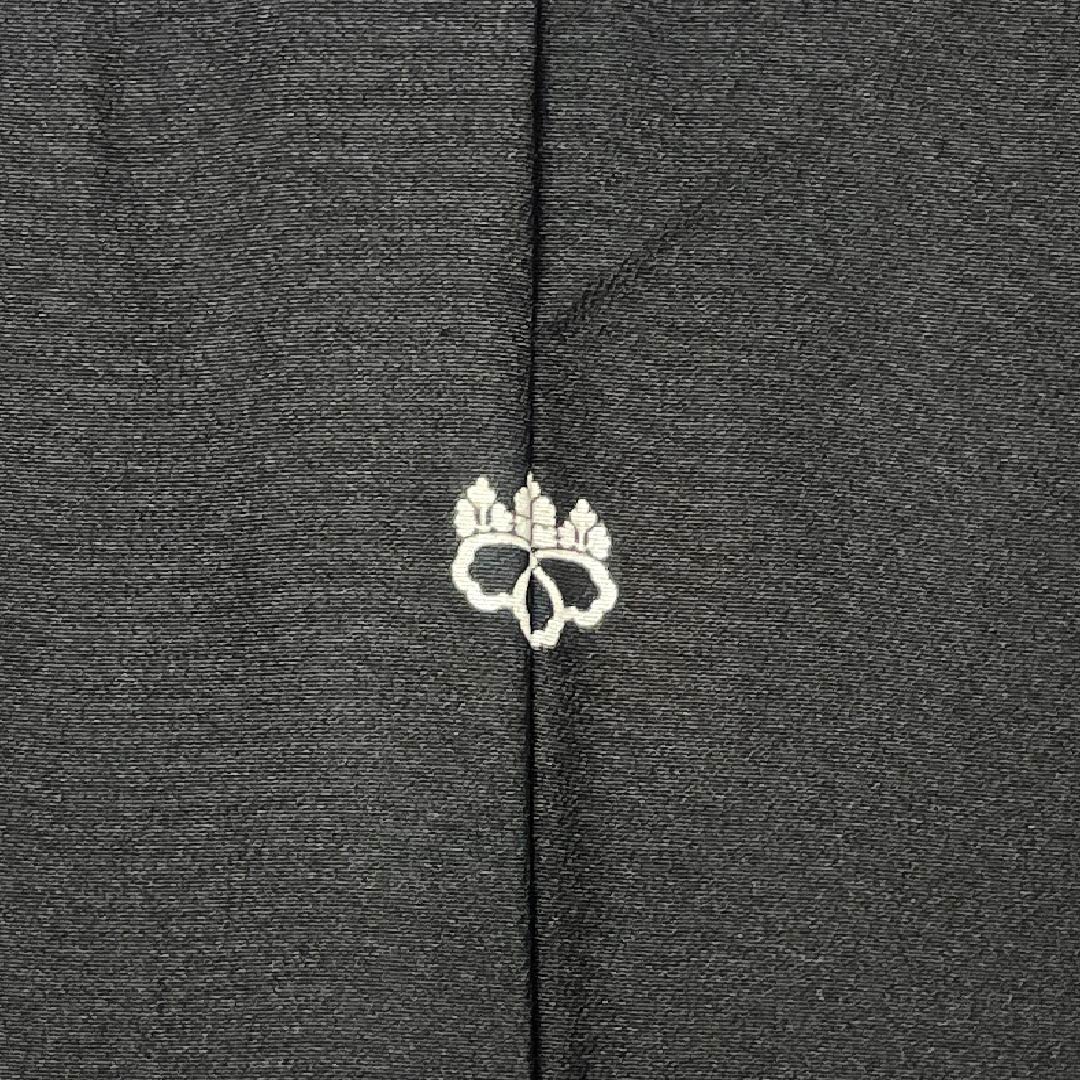 Black Tomesode (Japanese Kimono) - Pure Silk, Grade A, Length 167cm, Sleeve Length 67.5cm, Lined, Kyoto Yuzen, Five Crests, Chūin Gosan Paulownia, Crane, Pine, Hagi, Wave, Five Crests, Black, 1111002053510