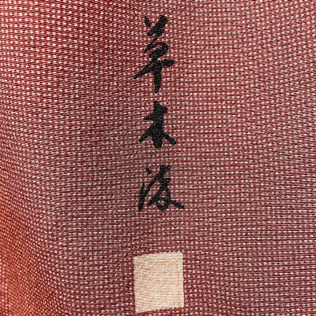 小紋 身丈172cm 裄丈67.5cm 袷 蘇芳色 江戸小紋 草木染 行儀 正絹 Sランク 赤系 1115003502612