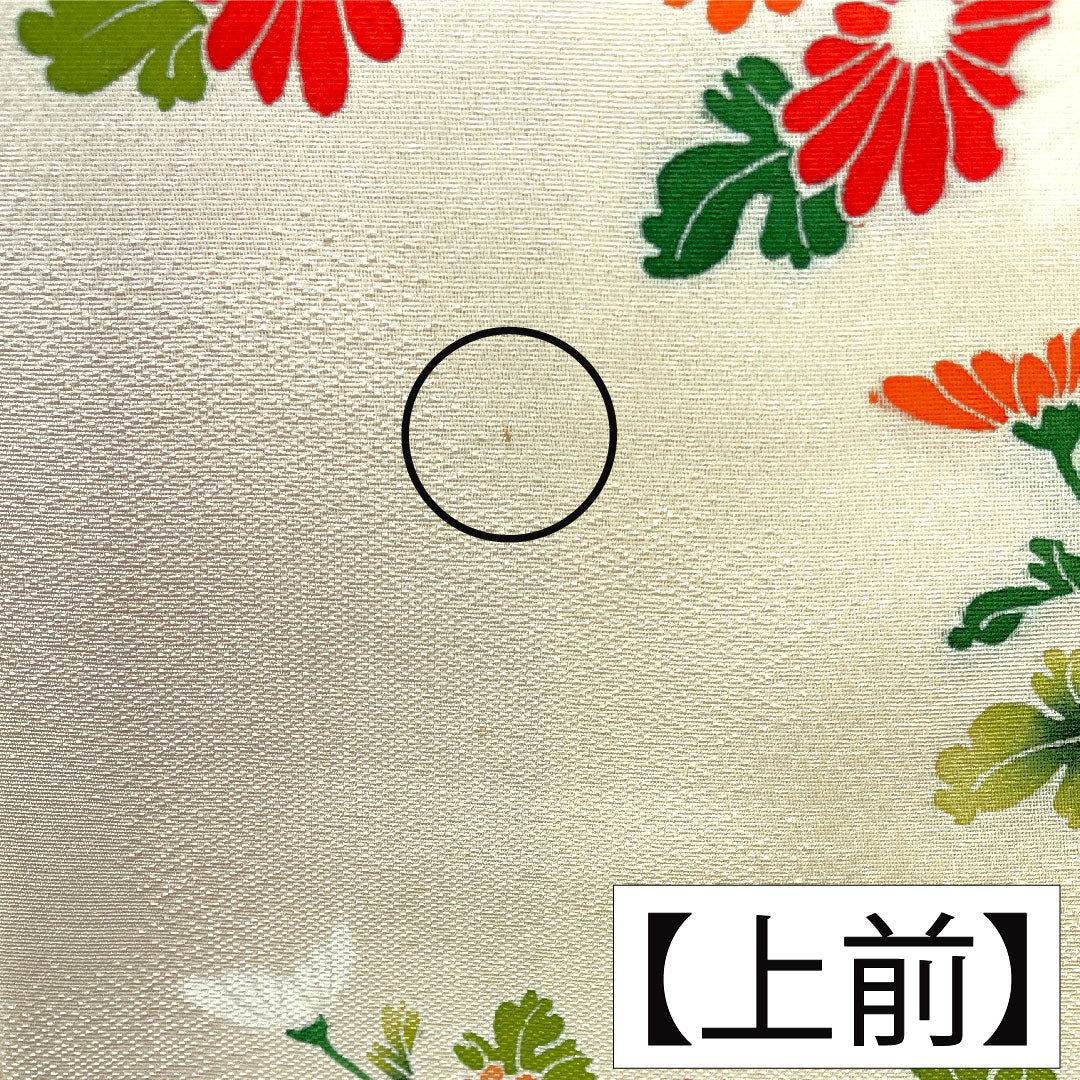Homongi, pure silk, lined, length 160cm, sleeve length 63.5cm, Tonokoiro, Kyoto Yuzen, floral pattern, A rank, cream color, 1112004803415