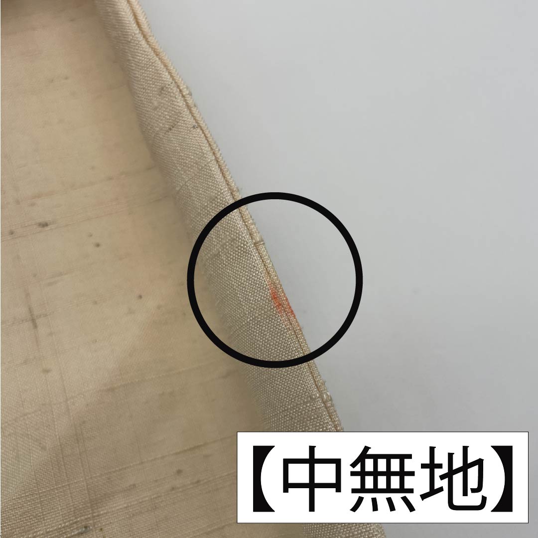 名古屋帯 生成り色(きなりいろ) 京紅型 民芸調模様 花模様 帯丈358cm 正絹 Aランク ポイント柄 カジュアル クリーム系 1124006583315 名古屋仕立て
