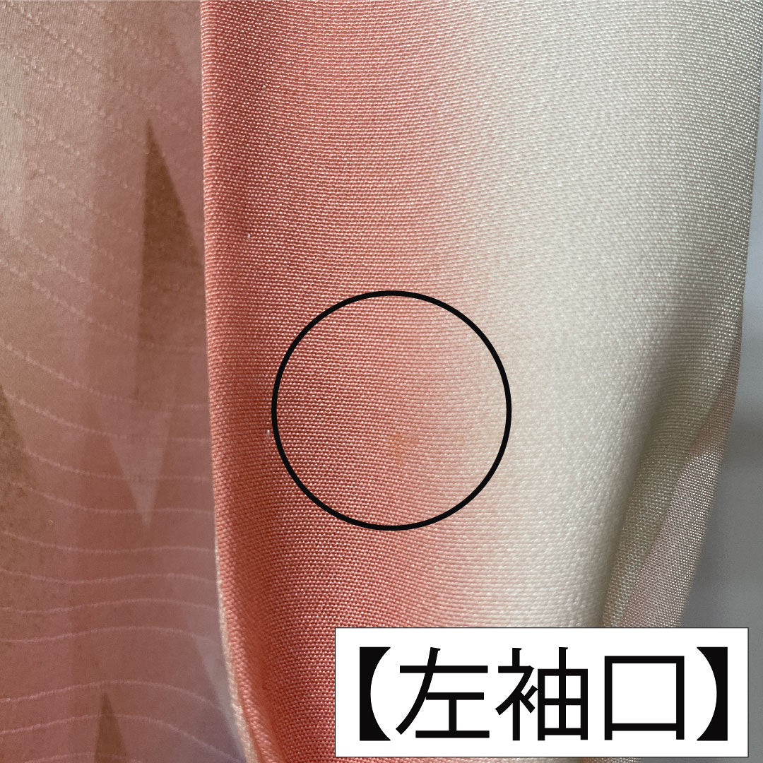 訪問着 正絹 袷 身丈167.5cm 裄丈68.5cm 今様色(いまよういろ) 京友禅 蝶 しつけ糸付き Aランク ピンク系 1112005933513
