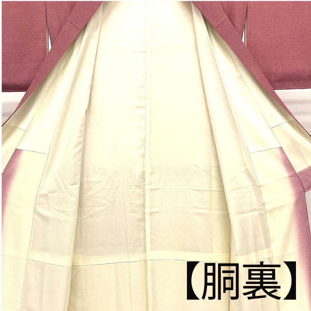 小紋 身丈168.5cm 裄丈66cm 袷 江戸小紋 寄せ柄 作家物 正絹 Aランク ピンク系 1115000663413