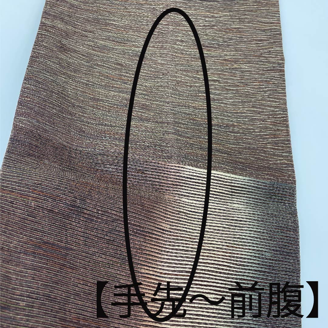 袋帯 鉄黒色(てつぐろいろ) 和紙 帯丈453cm 正絹 Cランク 六通 カジュアル 茶系 1123009235414