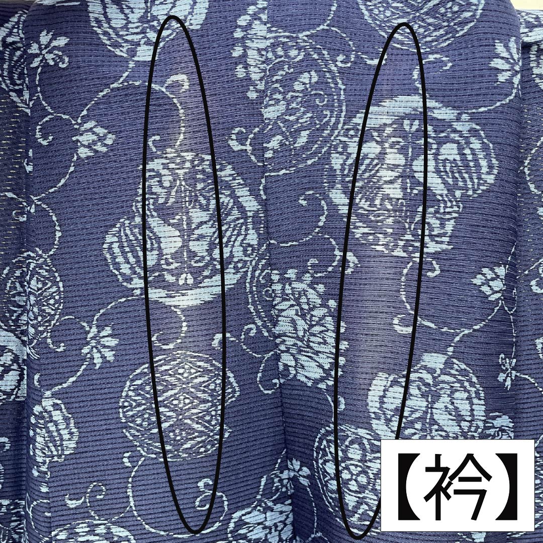 夏物 正絹 小紋 身丈163.5cm 裄丈63cm 紺色(こんいろ) 古典柄 型染 絽 Aランク 紺系 1132002713418