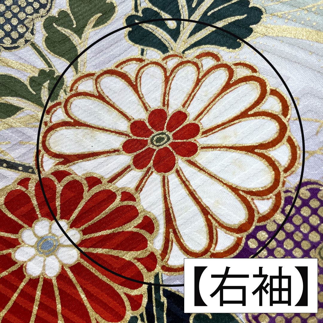 振袖 正絹 Aランク 身丈170.5cm 裄丈68.5cm 袷 山鳩色(やまばといろ) 京友禅 吉祥文様 梅 松 緑系 1113002173619