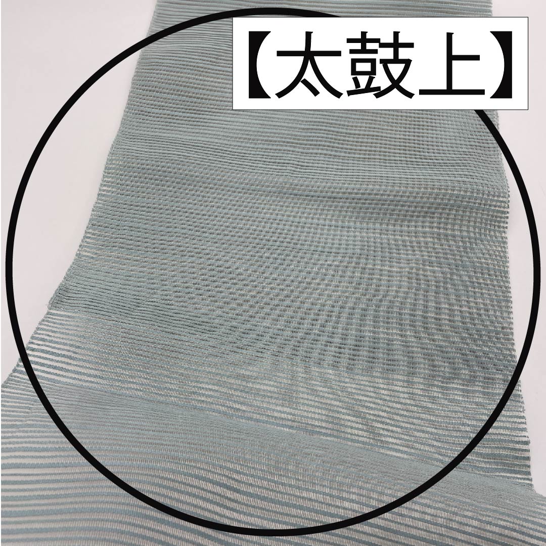 名古屋帯 藍白色(あいじろいろ) 夏帯 抽象模様 帯丈365cm 正絹 Sランク ポイント柄 カジュアル 水色系 1124008592324 松葉仕立て