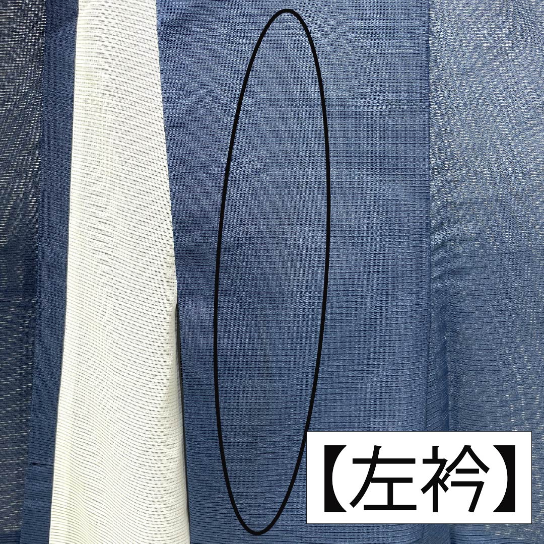 夏物 ポリエステル 色無地 Aランク 身丈159cm 裄丈63cm 印度藍色(いんどあいいろ) 洗える着物 絽 紺系 1132003023318