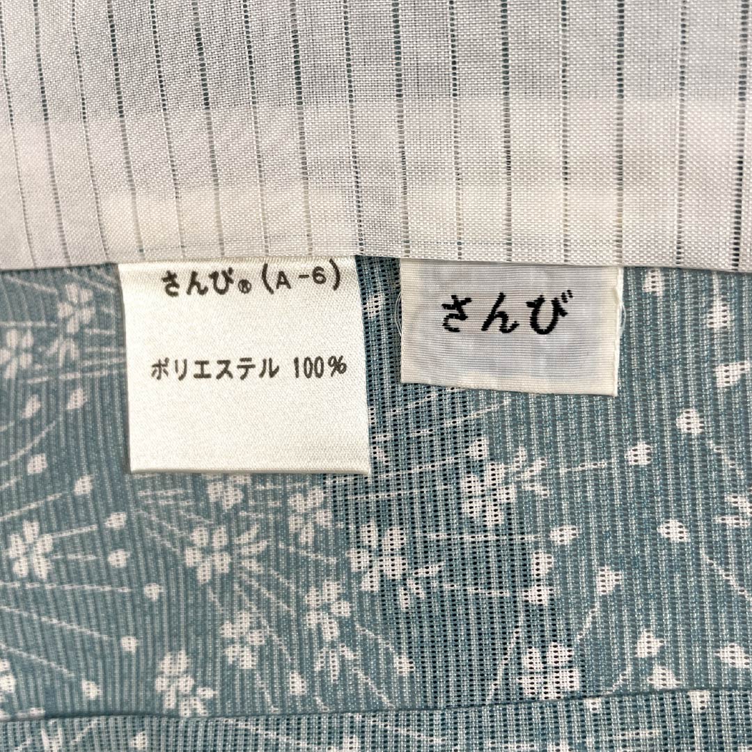 夏物 ポリエステル 小紋 身丈161cm 裄丈64cm 水浅葱色(みずあさぎいろ) 小花 洗える着物 絽 Aランク 水色系 1132002473424