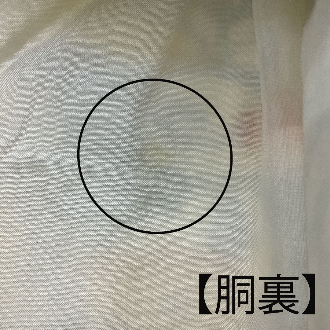 小紋 身丈163cm 裄丈66cm 袷 草花模様 ポリ Aランク クリーム系 1115001663415