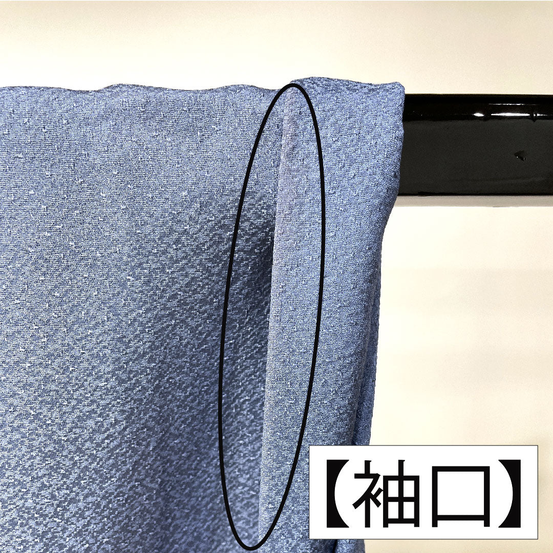 訪問着 正絹 袷 身丈158cm 裄丈63cm 薄花色(うすはないろ) 刺繍 草花模様 Aランク 青系 1112004693317