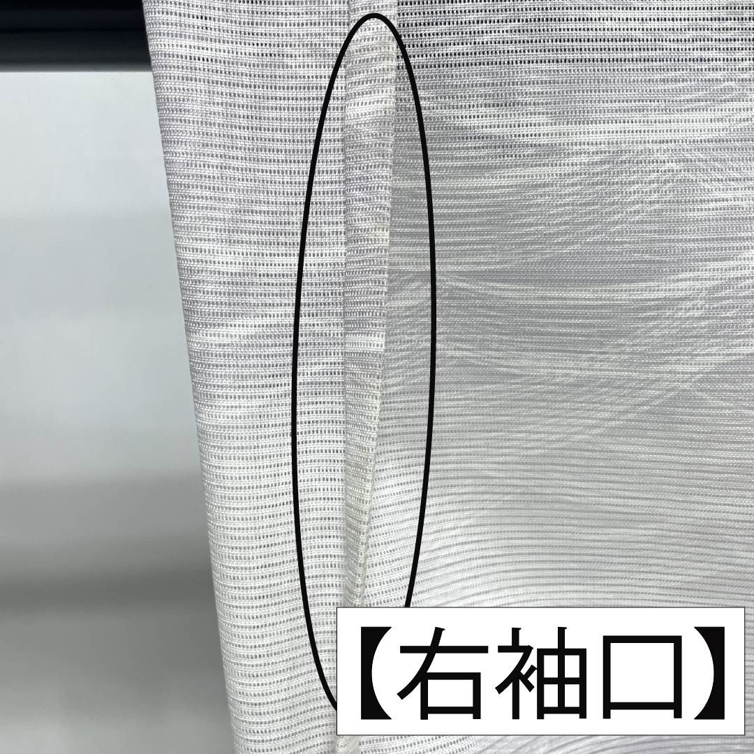 夏物 ポリエステル 小紋 身丈160cm 裄丈65cm 霞色(かすみいろ) 撫子 波 洗える着物 絽 Bランク グラデーション系 1132002454499