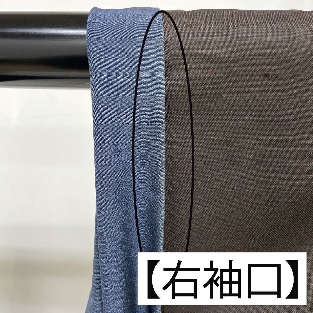 Tsumugi silk, Grade A, length 155cm, sleeve length 62.5cm, black-gray (kuronezui) color, authentic Oshima Tsumugi, Ichigen Kasuri pattern, 7 marks, lined, black, 1116004133310