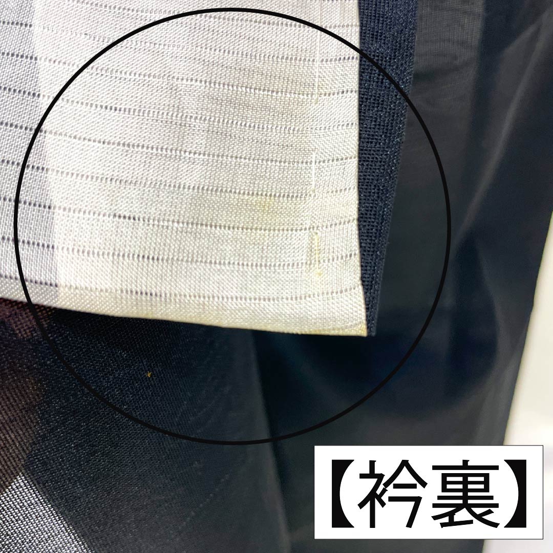 夏物 正絹 色無地 Bランク 身丈154cm 裄丈61.5cm 抽象模様 紗 黒系 1132004274210